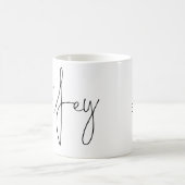 Elegant Script Wifey Bride Name Black White Koffiemok (Center)