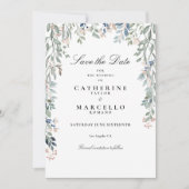 Elegant Script Wildflowers Bloemenbruiloft Save The Date (Voorkant)