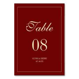 Elegant Script Wine Red Wedding Custom Names Kaart