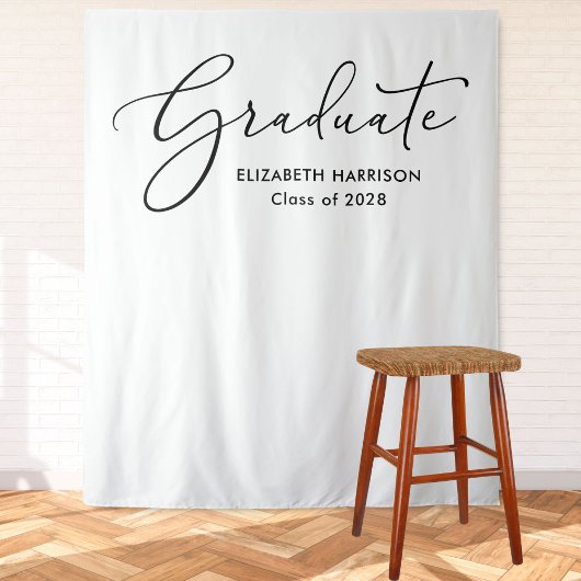 Elegant Script Wit Afstuderen Achtergrond Wandkleed