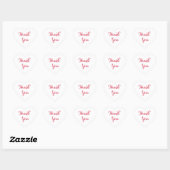 Elegant Script Wit Roze Feest Geschenken Dank Je Hart Sticker (Vel)