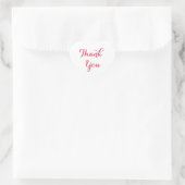 Elegant Script Wit Roze Feest Geschenken Dank Je Hart Sticker (Tas)