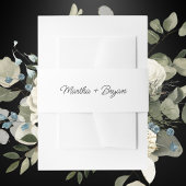 Elegant Script Wit & Zwart Bruiloft Uitnodigingen Wikkel