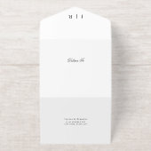 Elegant Script Witte Kalligrafie Huwelijk Folie All In One Uitnodiging (Buiten)
