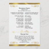 Elegant Script - Witte Parel/Gouden Bruiloft Programma (Achterkant)