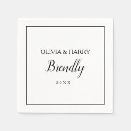 elegant script | Witte Trouwpapier servet