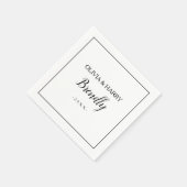 elegant script | Witte Trouwpapier servet (Hoek)