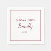 elegant script | Witte Trouwpapier servet (Voorkant)