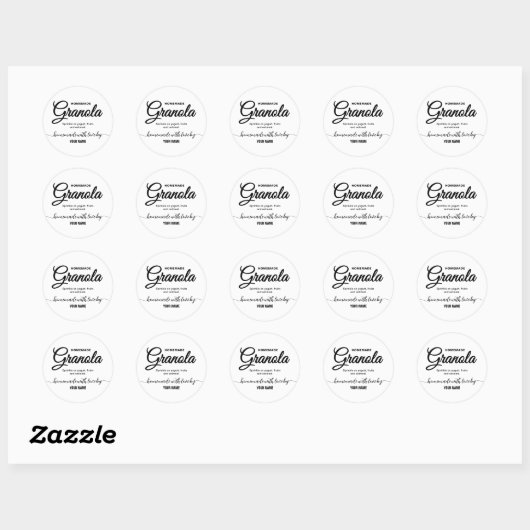 Elegant Script zelfgemaakte granola label (Vel)