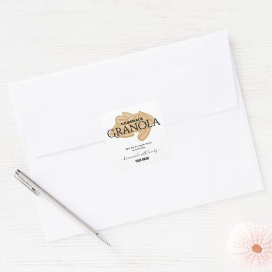 Elegant Script zelfgemaakte granola label (Envelop)