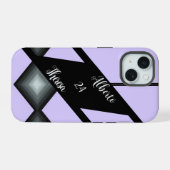Elegant script zijn bruid bruidegom bruiloft iPhone 15 hoesje (Achterkant horizontaal)