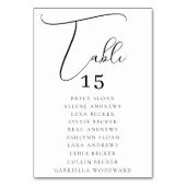 Elegant Script zitplaatsenplan  Kaart (Achterkant)