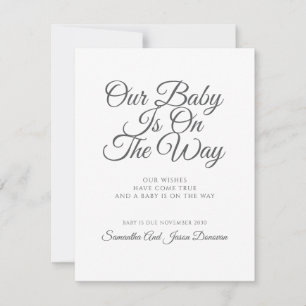 Elegant script zwangerschap aankondiging