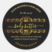 Elegant Script Zwart  Body Butter Labels (Voorkant)