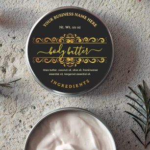 Elegant Script Zwart Body Butter Labels