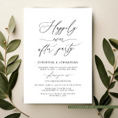 Elegant Script, zwart, bruiloft Elopement Kaart