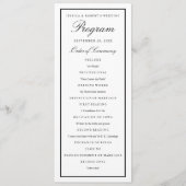 Elegant Script Zwart Dikke Rand Huwelijksprogramma Programma (Voorkant)