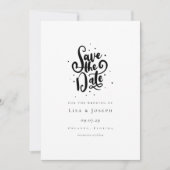 Elegant Script Zwart en Wit Save the Date Kaart (Voorkant)