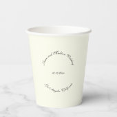 Elegant script zwart ivoor gebogen namen bruiloft papieren bekers (Achterkant)