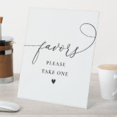 Elegant script Zwart-wit bruiloft gunsten teken Reclamebord Met Voetstuk (Insitu)