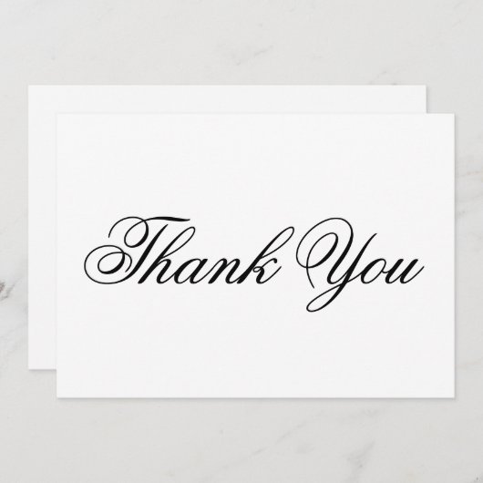 Elegant script zwart wit Dank u wel (Voorkant / Achterkant)