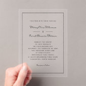 Elegant script zwart wit formele klassieke bruilof acryl uitnodigingen (Insitu (Draagbaar))