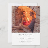Elegant Script Zwart Wit Foto bruiloft Save the Ro Date (Achterkant)
