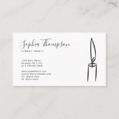 Elegant Script Zwart Wit Handgemaakte Kaars Maker Visitekaartje (Voorkant)