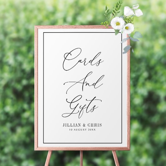 Elegant script zwart-wit Kaarten & Geschenken teke Poster
