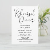 Elegant script zwart-wit proef diner kaart (Staand voorkant)