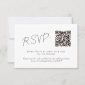 Elegant Script Zwart Wit QR Code Bruiloft RSVP (Voorkant)