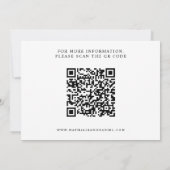 Elegant Script Zwart-wit QR Code Bruiloft Save The Date (Achterkant)