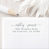 Elegant Script Zwart Wit Retouradres Label (Insitu)