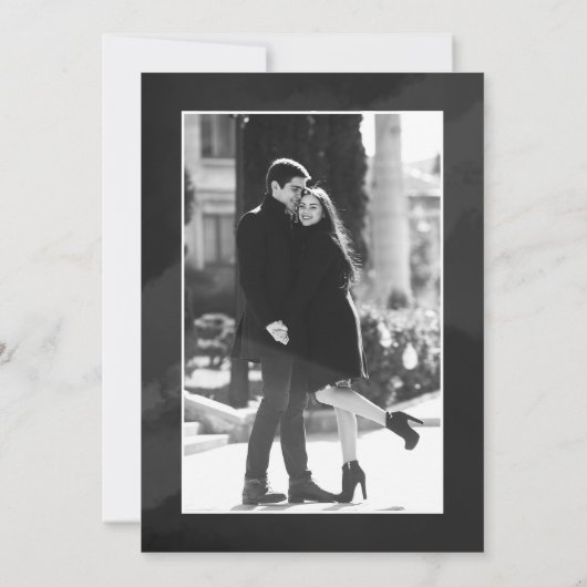 Elegant Script Zwart Wit Save the Date Wedding Kaart (Achterkant)