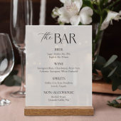 Elegant Script Zwart-wit Wedding Bar Acryl Bord