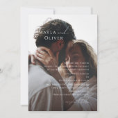 Elegant script | Zwarte foto Traditioneel bruiloft Kaart (Voorkant)