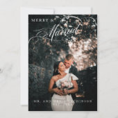 Elegant scriptfoto 'Merry & Married' Feestdagenkaart (Voorkant)