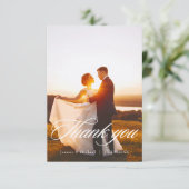 Elegant Scripting Wedding Dank u Kaart W Nota (Staand voorkant)