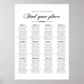 Elegant scriptkalligrafie bruiloft-zitvlak poster (Voorkant)