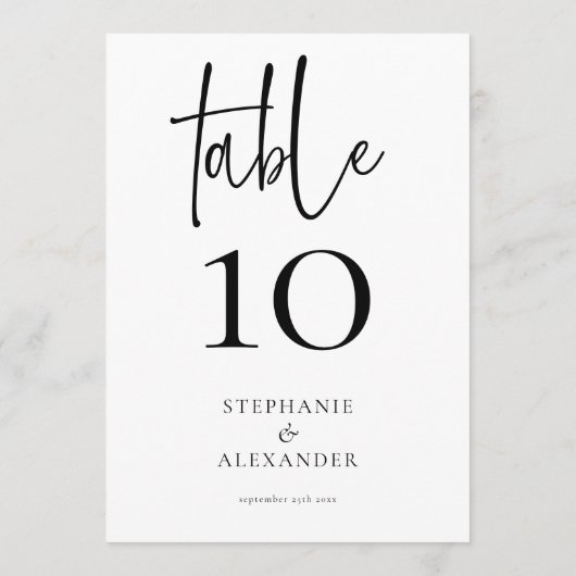 Elegant scriptnamen Datum om het even welk kleurta Kaart (Achterkant)