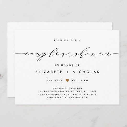 Elegant scriptuitnodiging kaart (Voorkant / Achterkant)