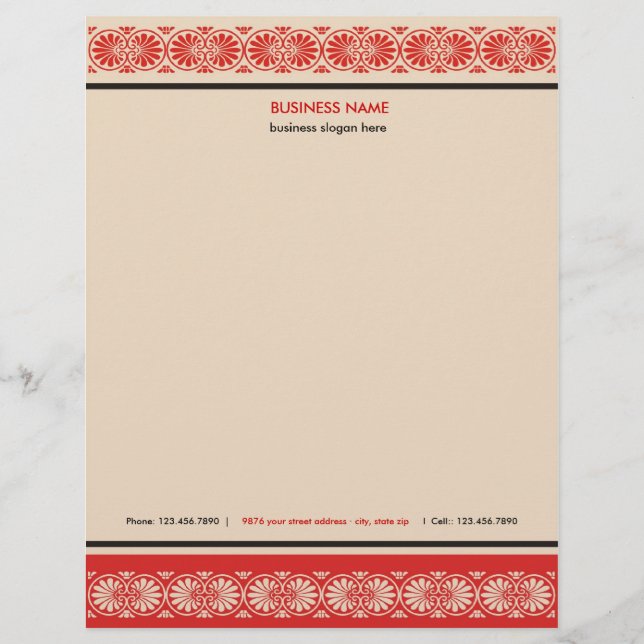 Elegant Scroll Border Business Letterhead Briefhoofd (Voorkant)