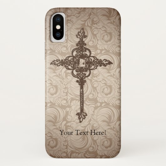 Elegant Scroll Christelijk Kruis met wervelkolom A Case-Mate iPhone Case (Achterkant)