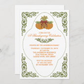 Elegant Scroll Thanksgiving Dinner Invitations Kaart (Voorkant / Achterkant)