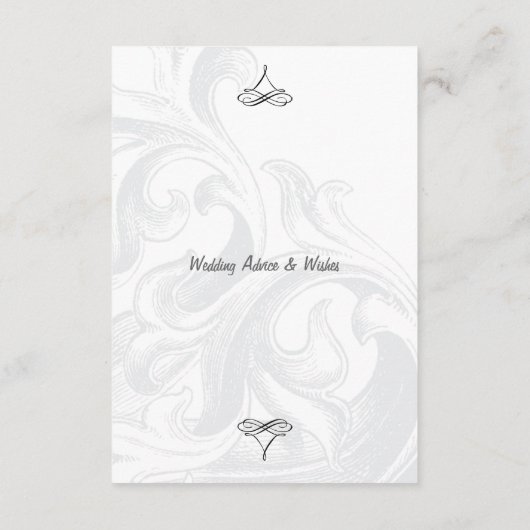 Elegant Scroll Wedding Advice Kaarten (Achterkant)