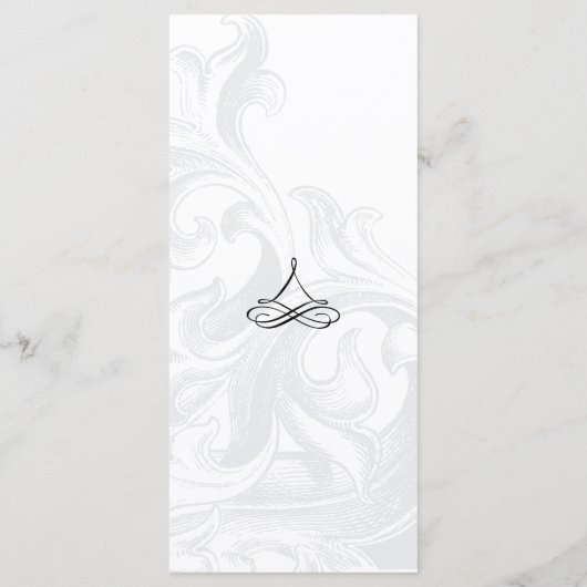 Elegant Scroll Wedding Menus Menu (Achterkant)