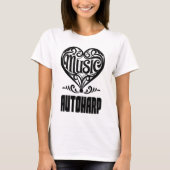 Elegant scrolled hart voor autoharp liefhebbers t-shirt (Voorkant)
