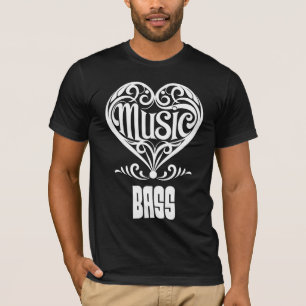 Elegant scrolled hart voor basliefhebbers t-shirt