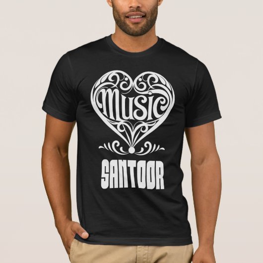 Elegant Scrolled Heart for Santoor Lovers T-shirt (Voorkant)