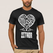 Elegant Scrolled Heart for Zither Lovers T-shirt (Voorkant)